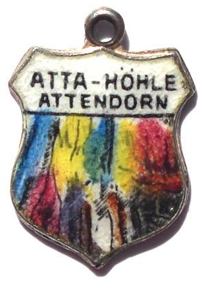 ATTADORN, Germany - Vintage Silver Enamel Travel Shield Charm (image for) ATTADORN, Germany - Vintage Silver Enamel Travel Shield Charm